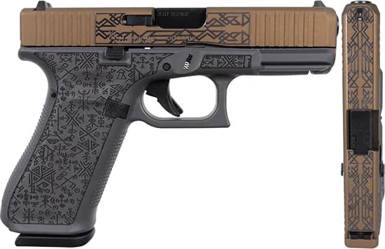 Apollo Custom Glock 45 Burnt Bronze Nordic Symbols