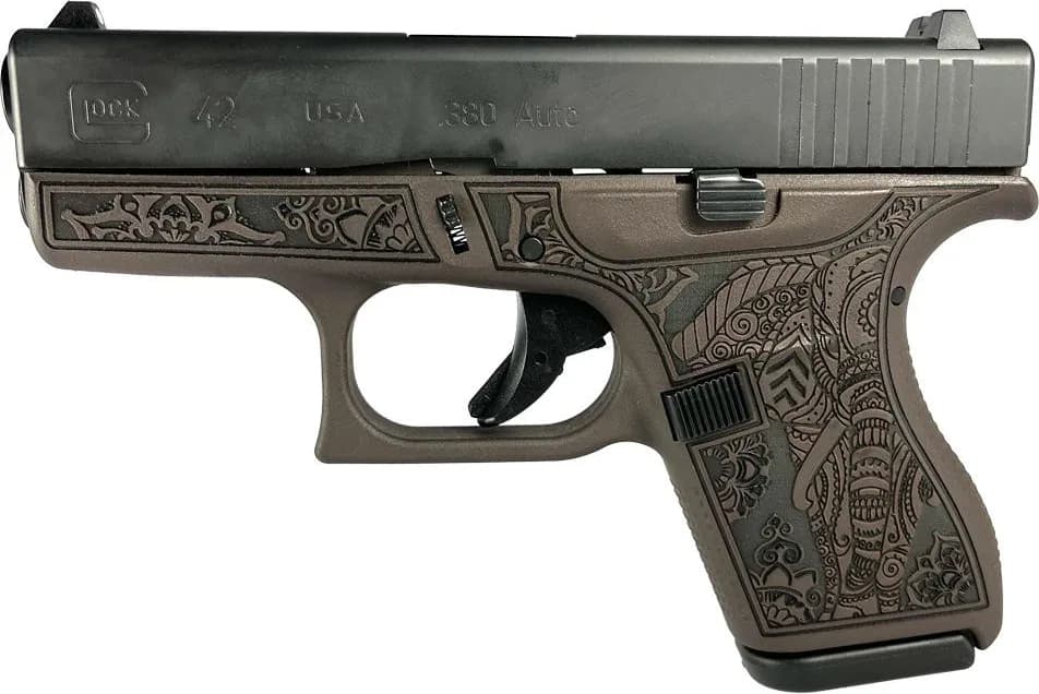 Glock 42 Custom "Elephant Engraved Vortex Bronze" — image 2