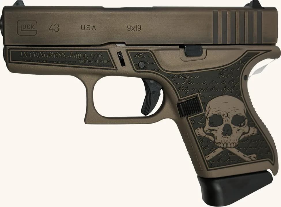 Glock 43 Custom "Revolution Engraved Colonial Brown" — image 2