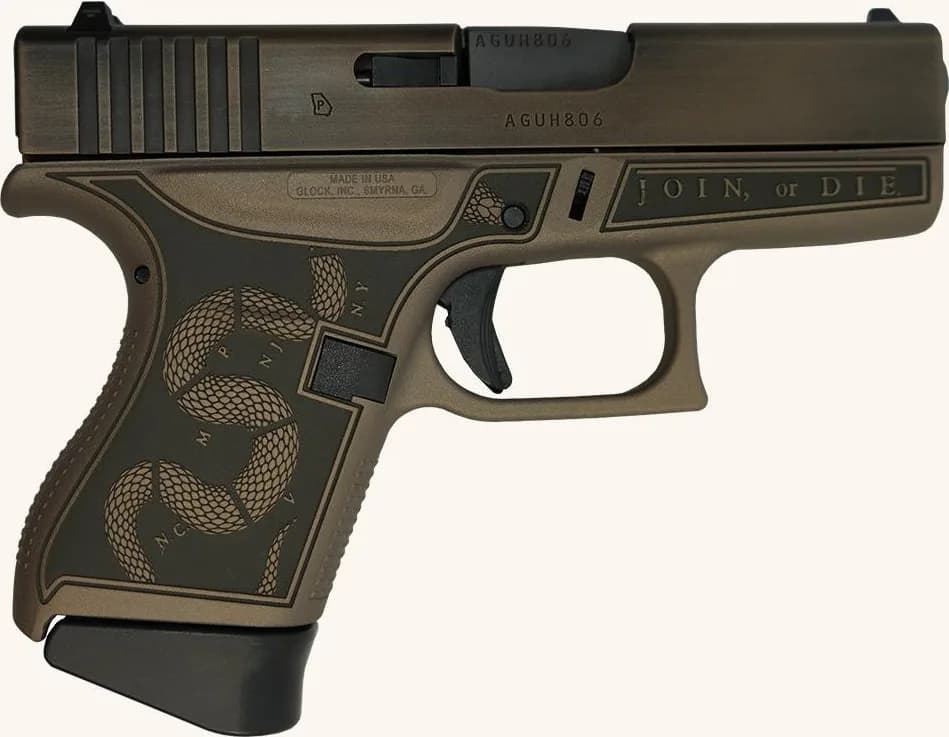 Glock 43 Custom "Revolution Engraved Colonial Brown"