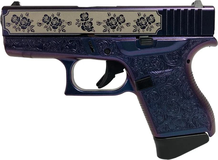 Glock 43 Custom "Glock & Roses" in Mongoose Purple — image 2