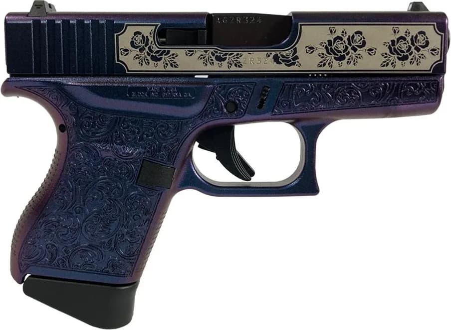 Glock 43 Custom "Glock & Roses" in Mongoose Purple