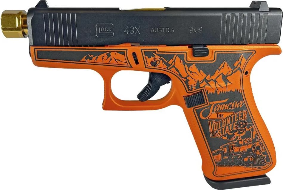 Glock 43x Custom "Tennessee Orange w/ Gold Barrel" — image 2