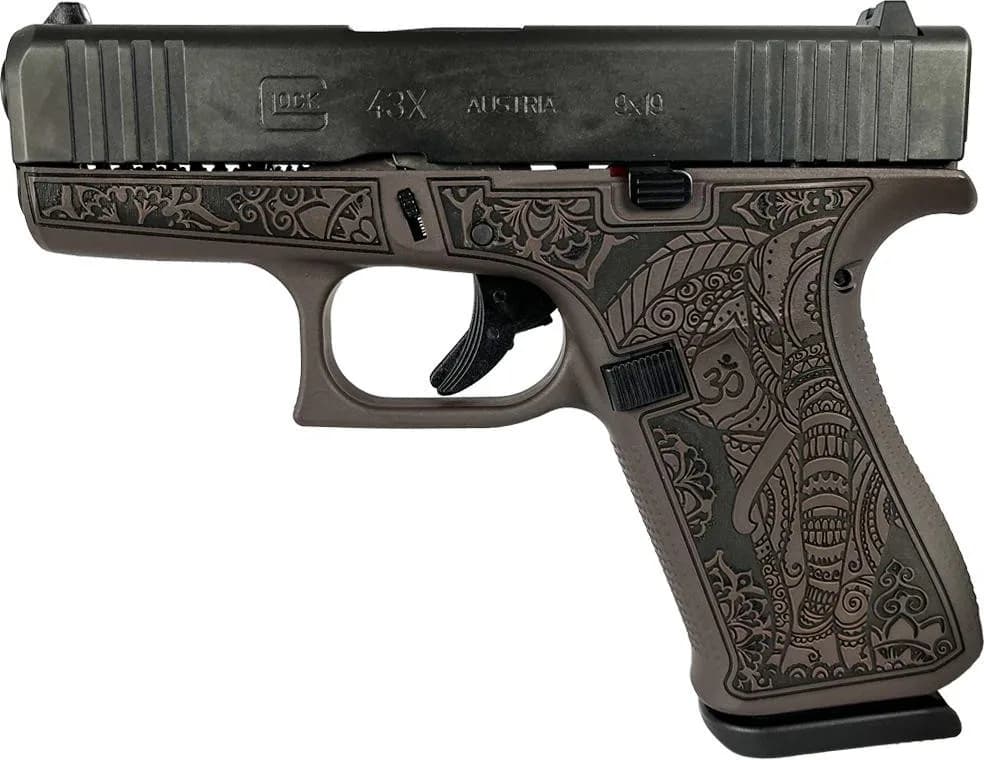 Glock 43x Custom "Vortex Bronze Elephant Engraved" — image 2