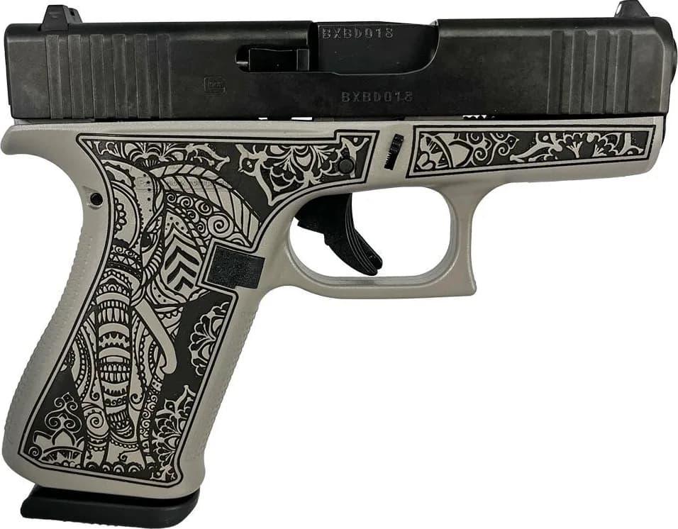 Glock 43x Custom "Gray Steel Elephant Engraved"