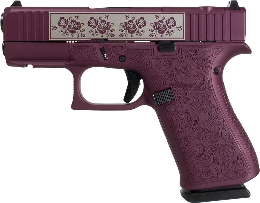 Glock 43x Engraved Paisley Black Cherry — image 2