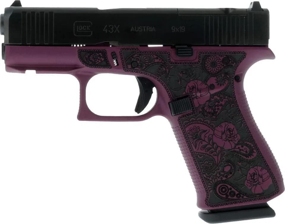 Glock 43x MOS Custom "Glock and Roses Black Cherry" — image 2