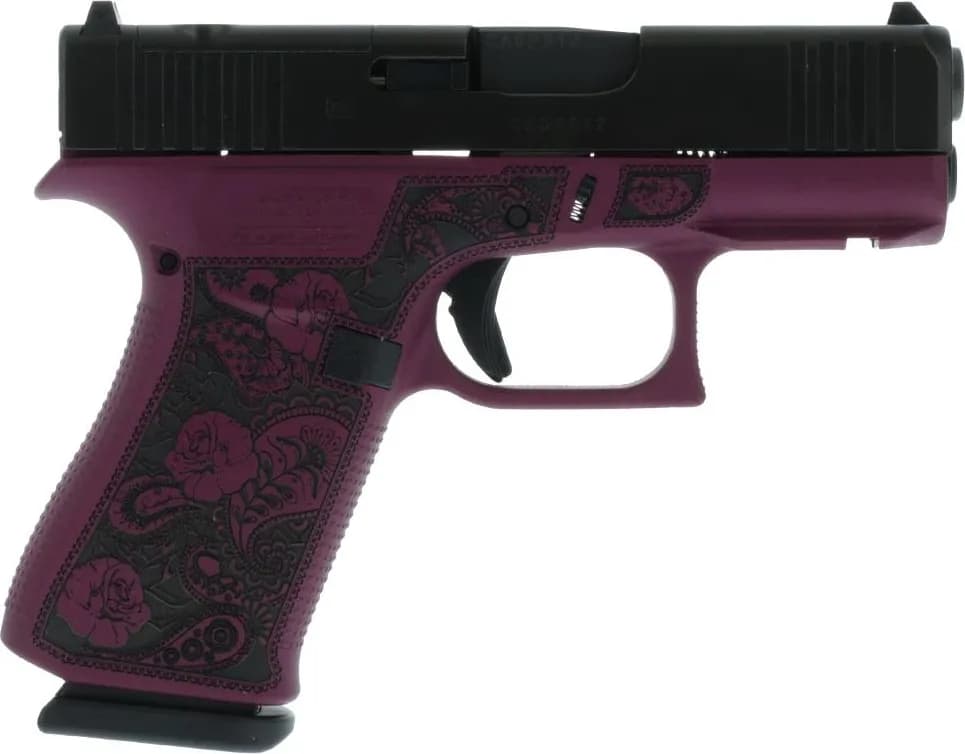 Glock 43x MOS Custom "Glock and Roses Black Cherry"