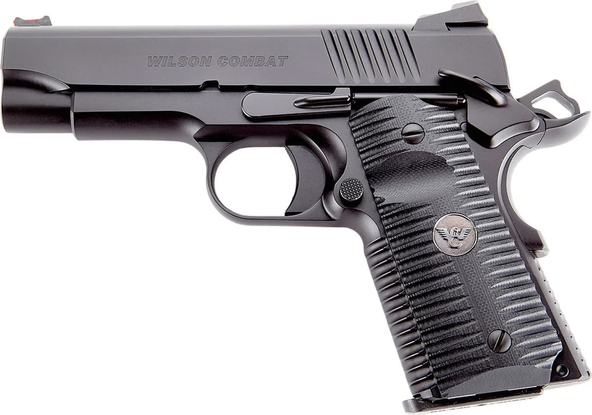 Wilson Combat ACP Compact 1911 SAO 45 ACP 7rd Black Armor-Tuff Carbon Steel Black G10 Eagle Claw Grip — image 2
